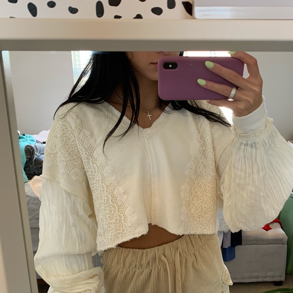 Free People cropped hoodie